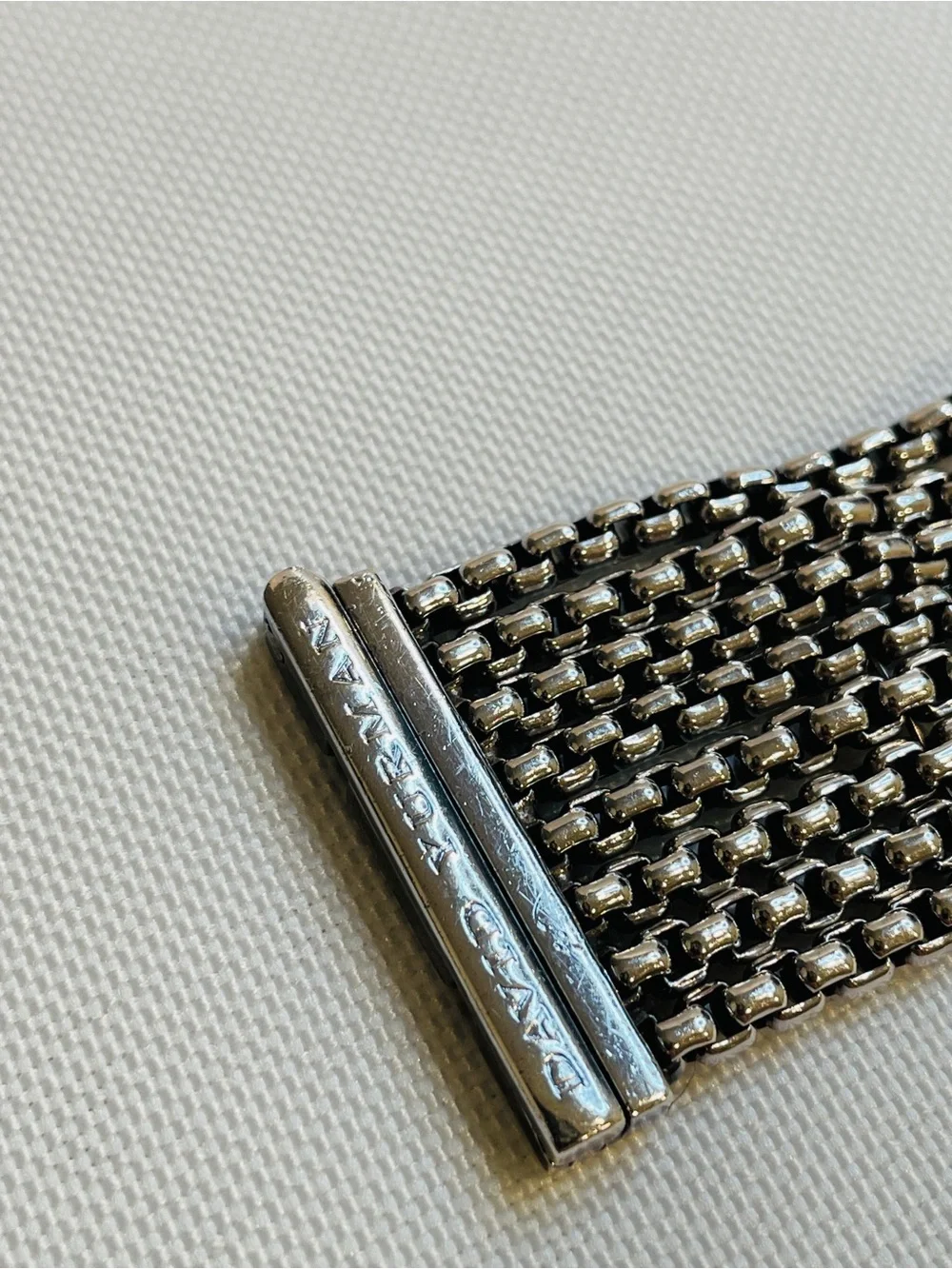 David Yurman Sterling Silver And Diamond Eight Row X Bracelet - Picture 11 of 12